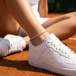Zirkon Tennis Ankelkæde Sølvfarvet