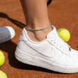 Zirkon Tennis Ankelkæde Sølvfarvet