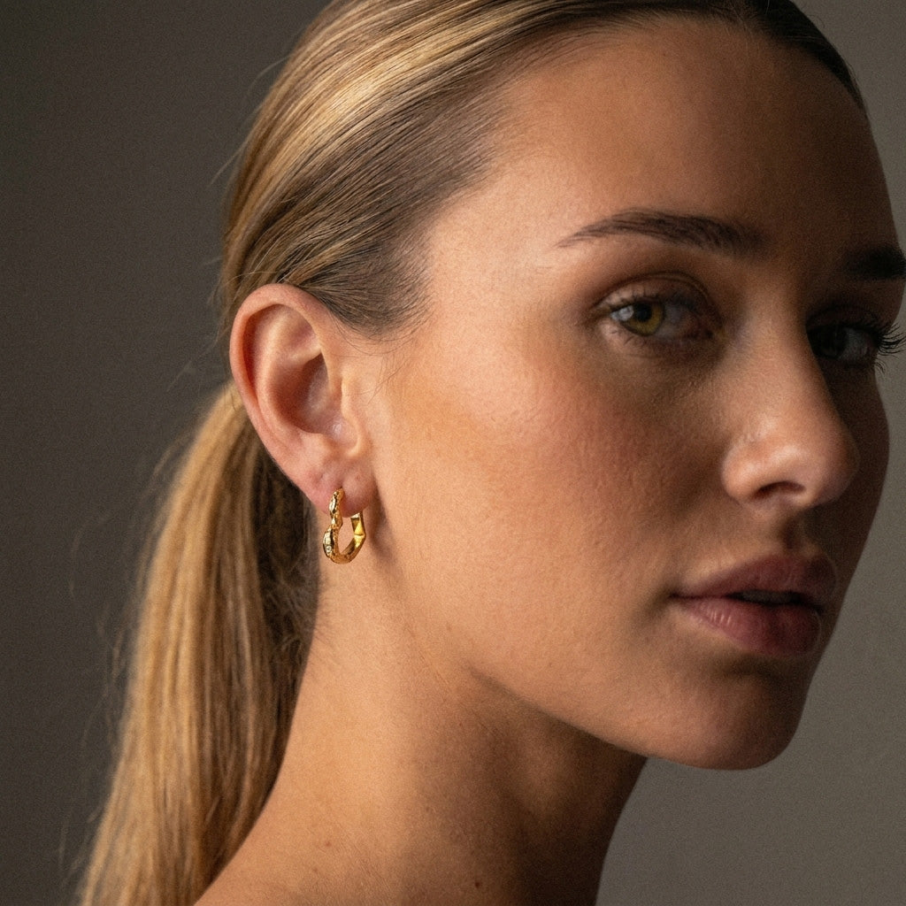 Lava Heart Hoops Øreringe 18K Guldbelagt