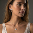 Hammered Heart Perle Studs Øreringe Sølvfarvet