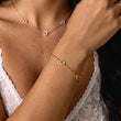 Heart Zirkon Trio Halskæde + Armbånd + Øreringe + Ring 18K Guldbelagt 12mm