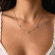 Heart Zirkon Trio Halskæde 18K Guldbelagt 8mm