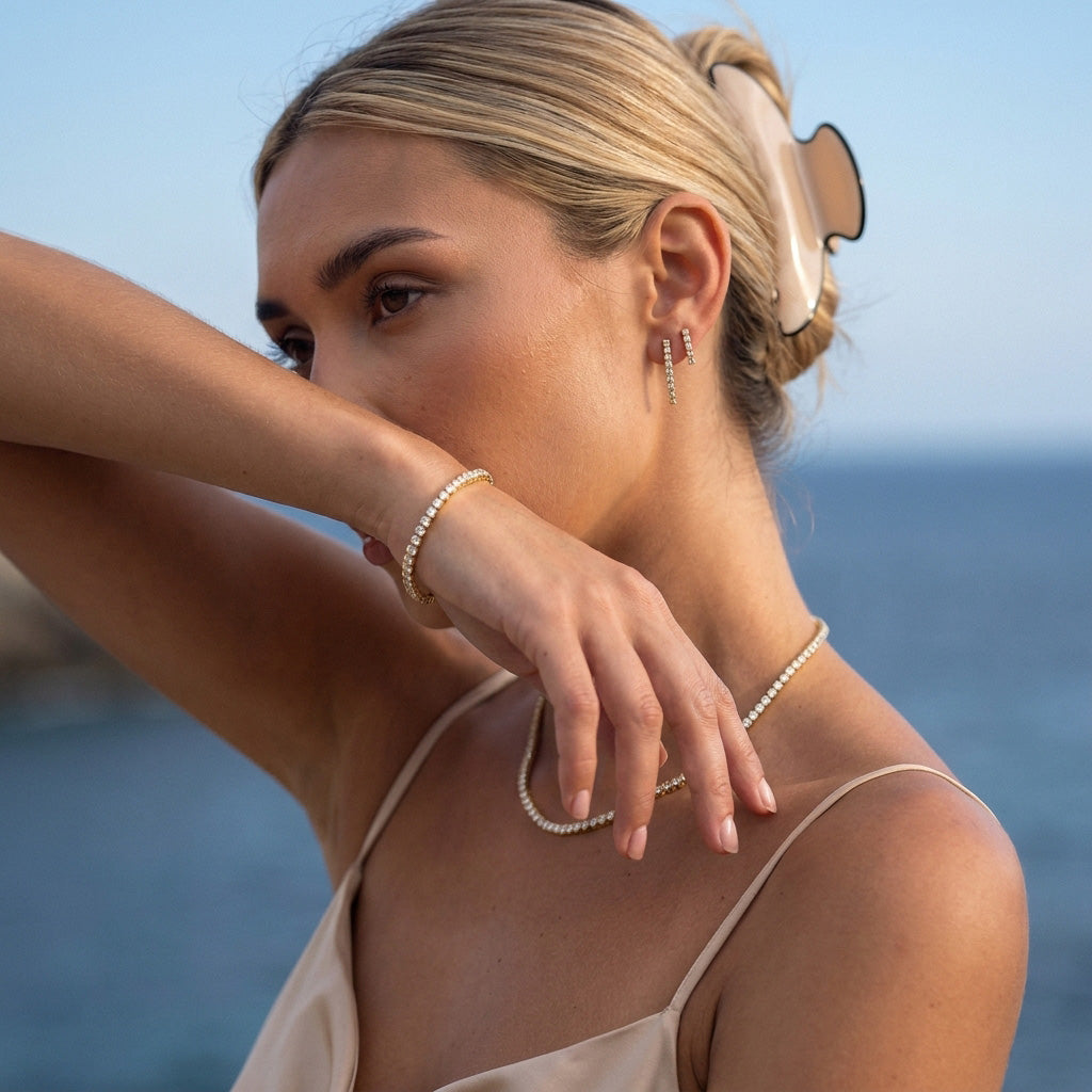 Tennis Supreme Zirkon Armbånd 18K Guldbelagt 3mm