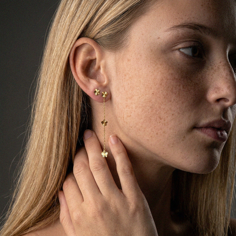 Sunset Flower Studs Øreringe 18K Guldbelagt