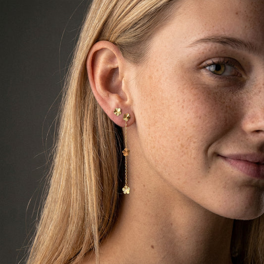 Sunset Flower Studs Øreringe 18K Guldbelagt