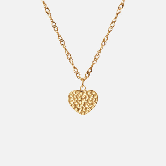 Hammered Heart Halskæde 18K Guldbelagt