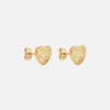 Hammered Heart Studs Øreringe 18K Guldbelagt