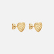 Hammered Heart Studs Øreringe 18K Guldbelagt