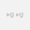 Hammered Heart Studs Øreringe Sølvfarvet