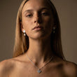 Hammered Heart Perle Studs Øreringe Sølvfarvet