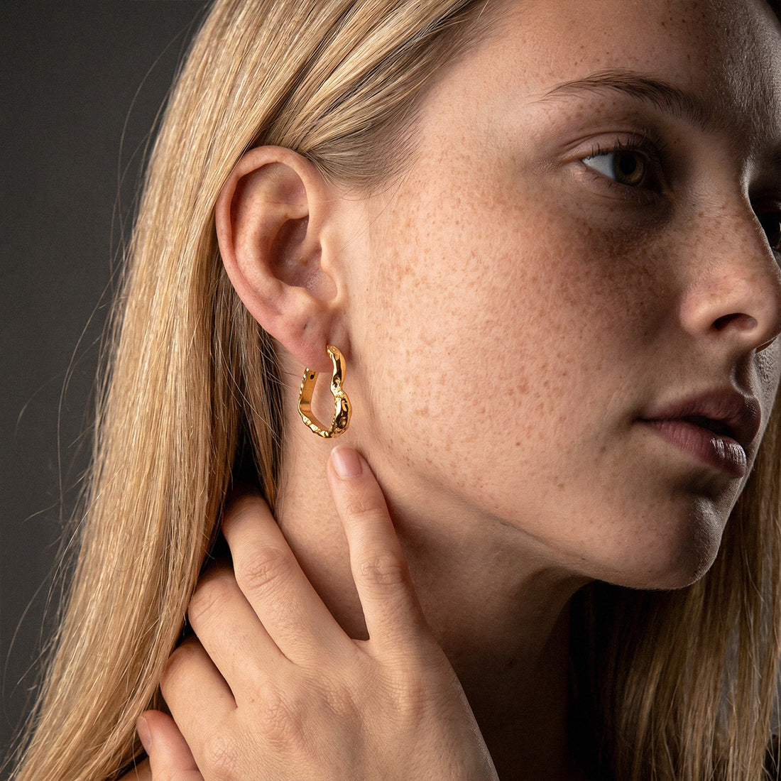 Lava Heart Hoops Øreringe 18K Guldbelagt