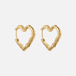 Texture Heart Hoops Øreringe 18K Guldbelagt