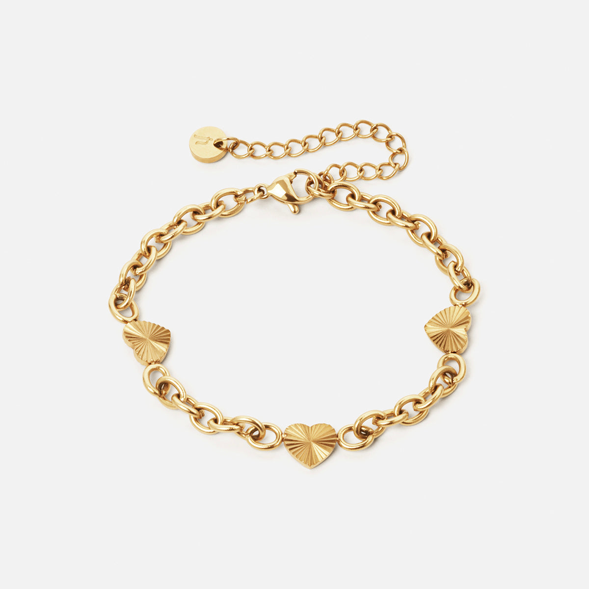Sunset Heart Link Armbånd 18K Guldbelagt