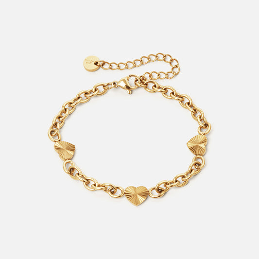 Sunset Heart Link Armbånd 18K Guldbelagt