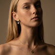 Hammered Heart Perle Studs Øreringe 18K Guldbelagt