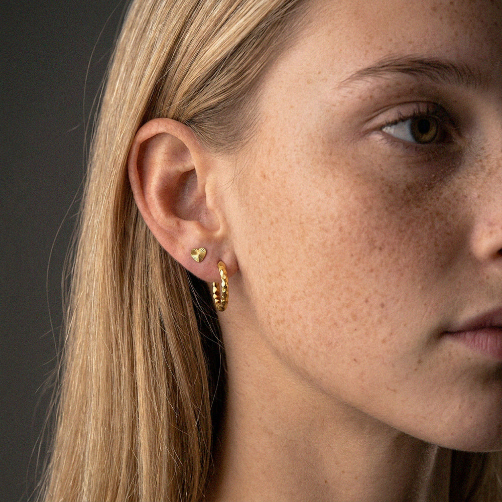 Sunset Heart Studs Øreringe 18K Guldbelagt