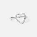 Heart Zirkon Ring Sølvfarvet 12mm