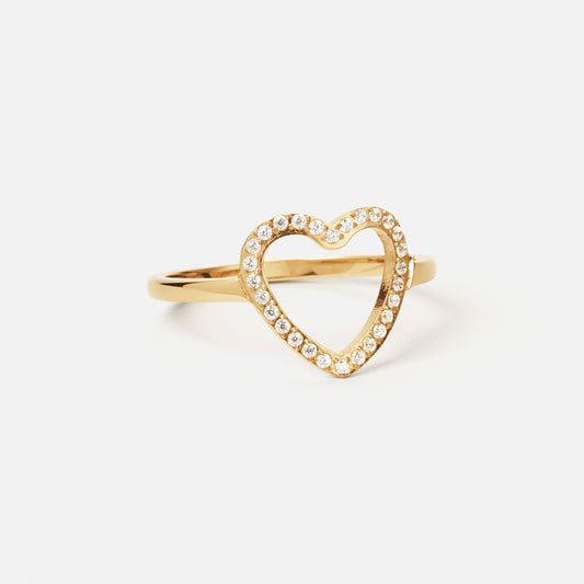 Heart Zirkon Ring 18K Guldbelagt 12mm