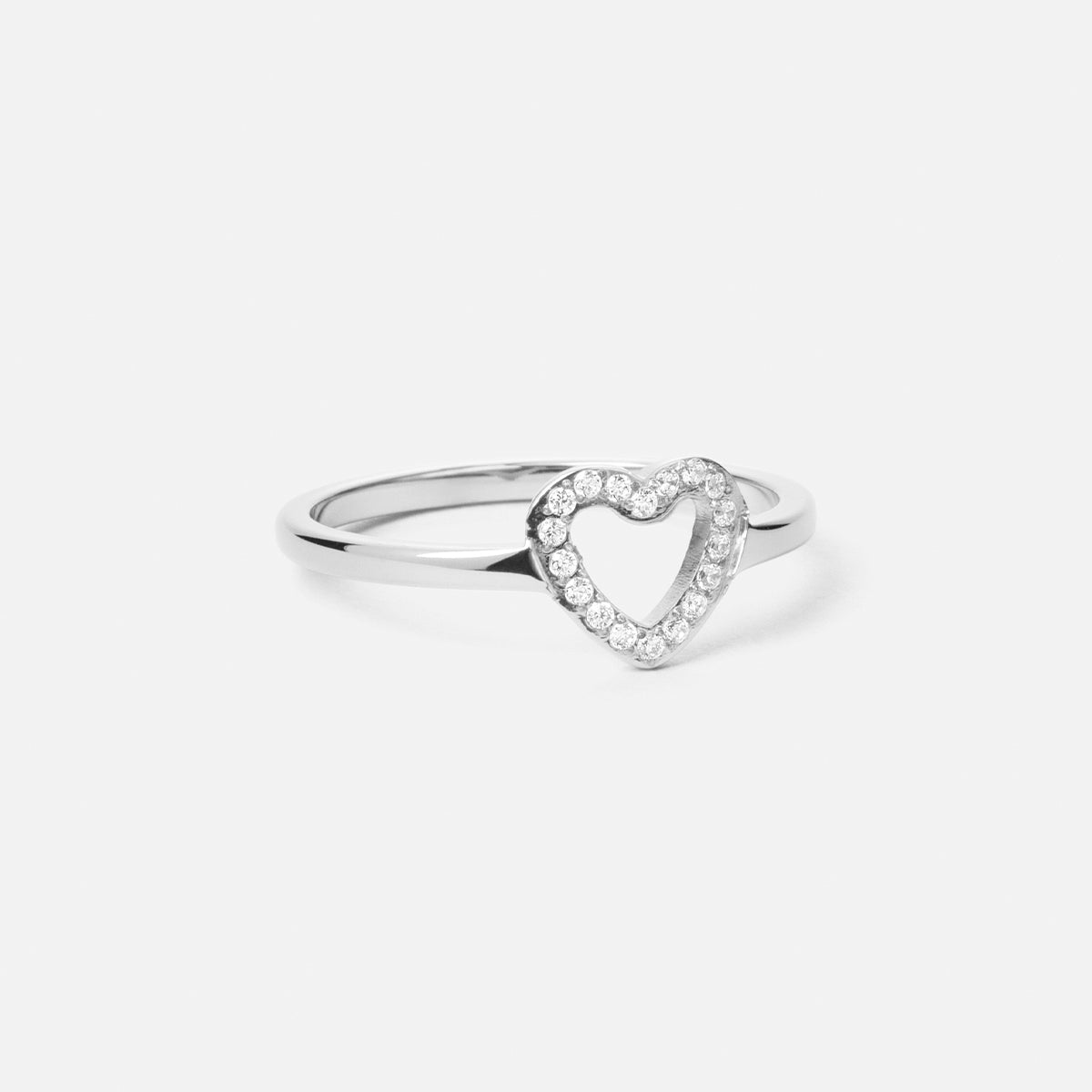 Heart Zirkon Ring Sølvfarvet 8mm