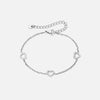 Heart Zirkon Trio Armbånd Sølvfarvet 8mm