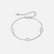 Heart Zirkon Trio Armbånd Sølvfarvet 8mm