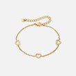 Heart Zirkon Trio Armbånd 18K Guldbelagt 8mm
