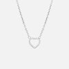 Heart Zirkon Halskæde Sølvfarvet 12mm