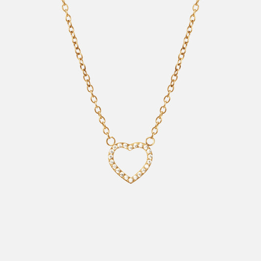Heart Zirkon Halskæde 18K Guldbelagt 12mm
