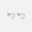 Heart Zirkon Øreringe Sølvfarvet 12mm