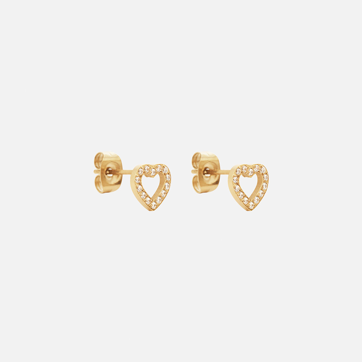 Heart Zirkon Øreringe 18K Guldbelagt 8mm