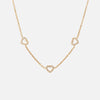 Heart Zirkon Trio Halskæde 18K Guldbelagt 8mm