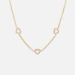 Heart Zirkon Trio Halskæde 18K Guldbelagt 8mm