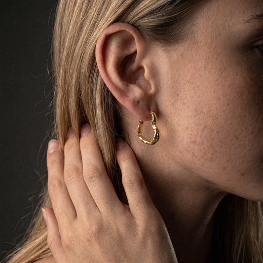 Lava Heart Hoops Øreringe 18K Guldbelagt