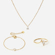 Ice Drop Zirkon Ring + Armbånd + Halskæde