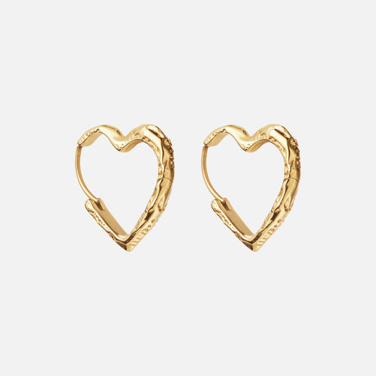Lava Heart Hoops Øreringe 18K Guldbelagt