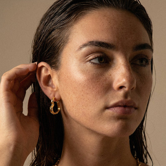 Lava Heart Hoops Øreringe 18K Guldbelagt - 2