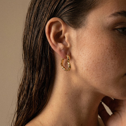 Lava Heart Hoops Øreringe 18K Guldbelagt - 3