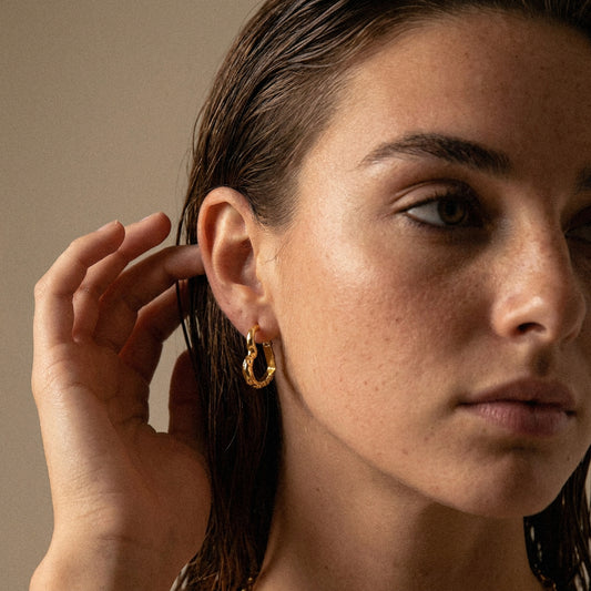 Lava Heart Hoops Øreringe 18K Guldbelagt - 4