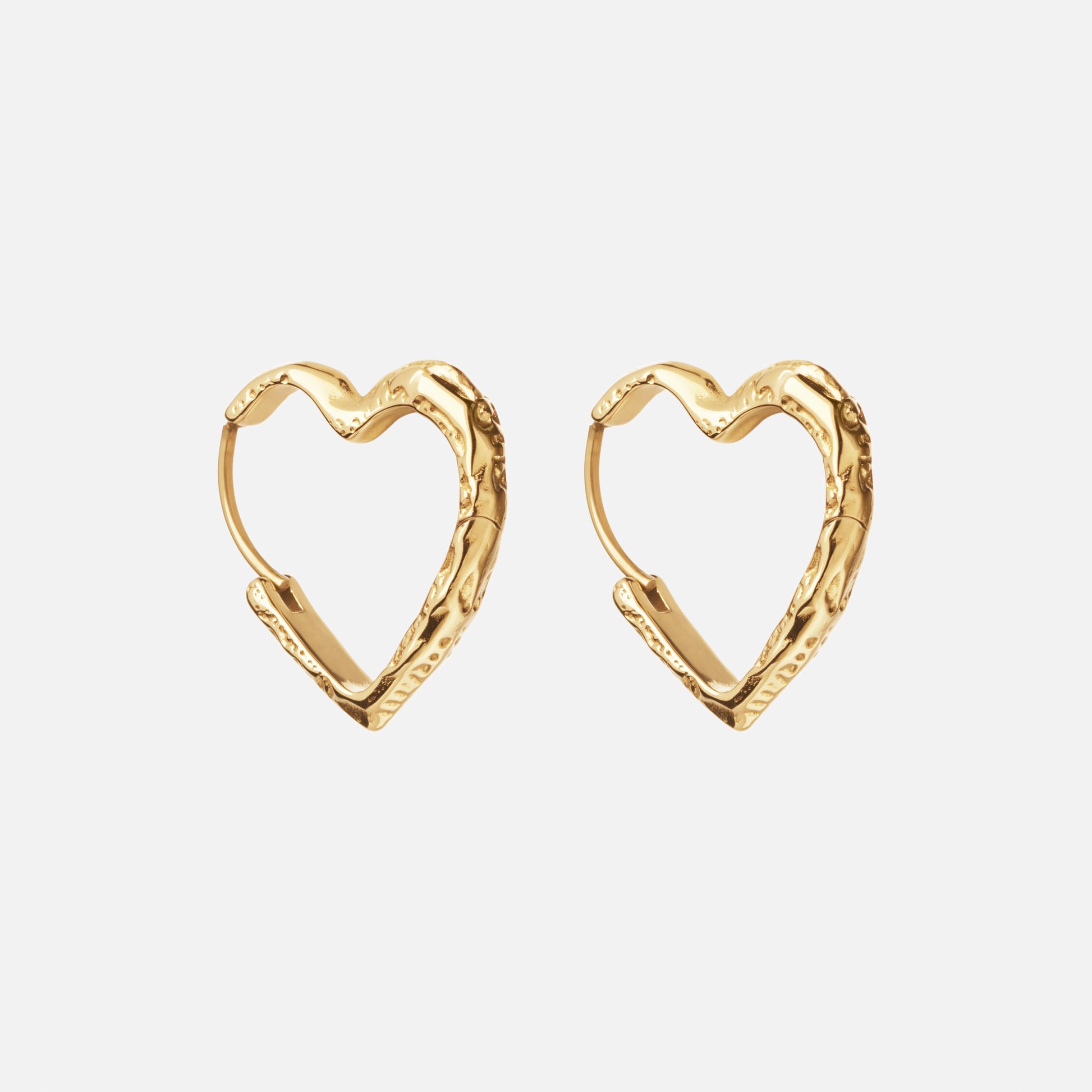 Lava Heart Hoops Øreringe 18K Guldbelagt