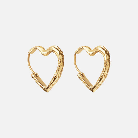 Lava Heart Hoops Øreringe 18K Guldbelagt
