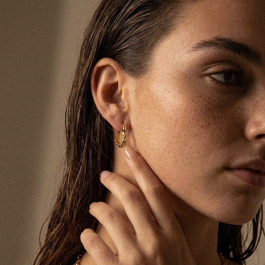 Lava Heart Hoops Øreringe 18K Guldbelagt - 5