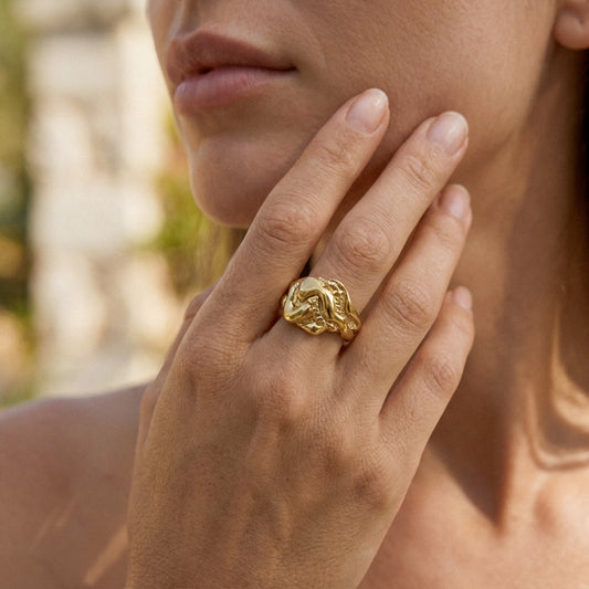 Lava Texture Ring 18K Guldbelagt