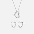 Lava Heart Halskæde + Lava Heart Hoops Øreringe Sølvfarvet