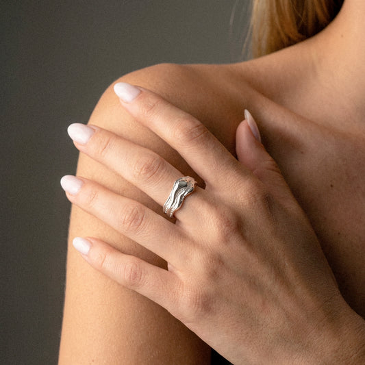 Lava Ring Sølvfarvet