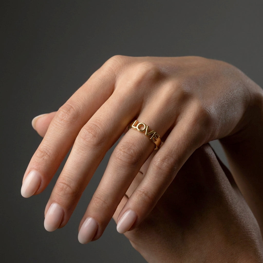 LOVE Ring 18K Guldbelagt