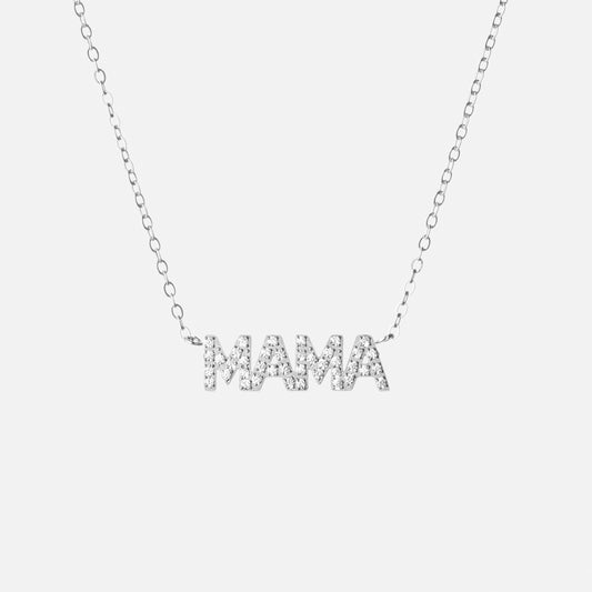 Mama Zirkon Halskæde Sølvfarvet