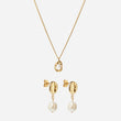 Melted Perlehalskæde + Melted Drop Perleøreringe 18k Guldelagt