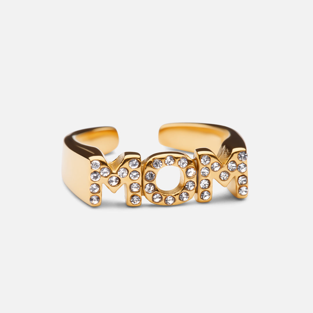 Mom Zirkon Ring Justerbar 18K Guldbelagt - Josephine Nord