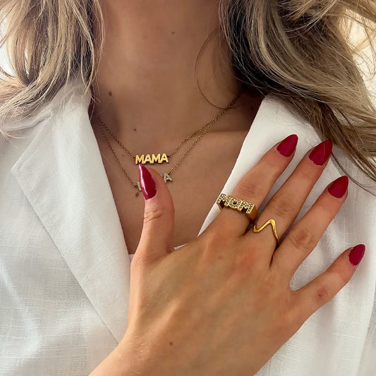 MOM Zirkon Ring 18K Guldbelagt