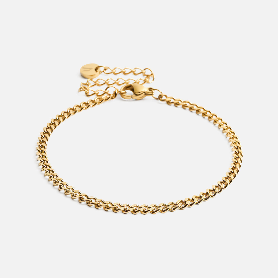 Panser facet armbånd 18k guldbelagt 3mm - Josephine Nord